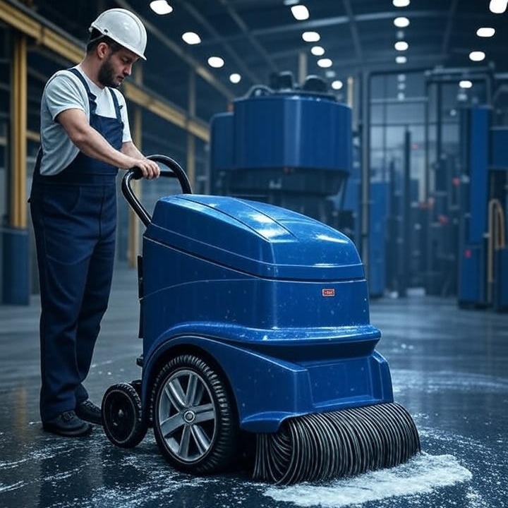 Floor Scrubber using Navy Blue #1192 - Marmac Specialty Products